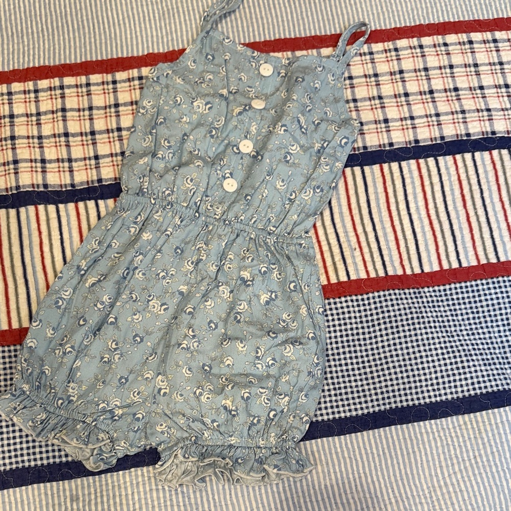 SweetHoney Light Blue Floral Kids Romper